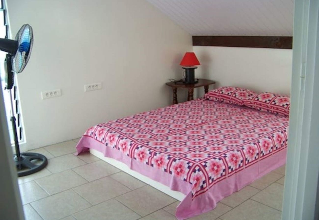 Der Blick auf das Schlafzimmer