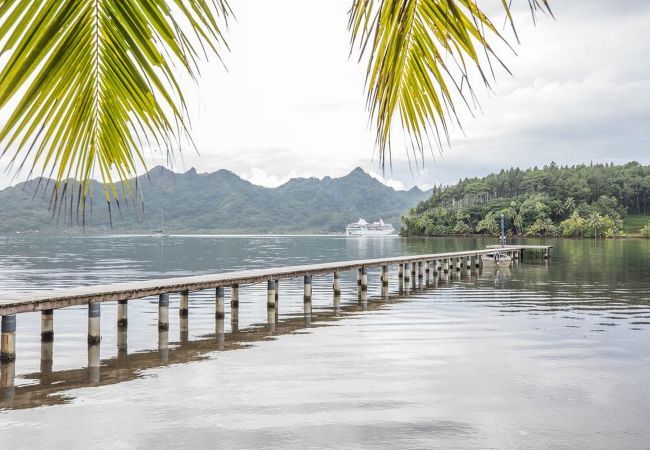 View of a large pontoon for swimming, sunbathing and relaxation sessions