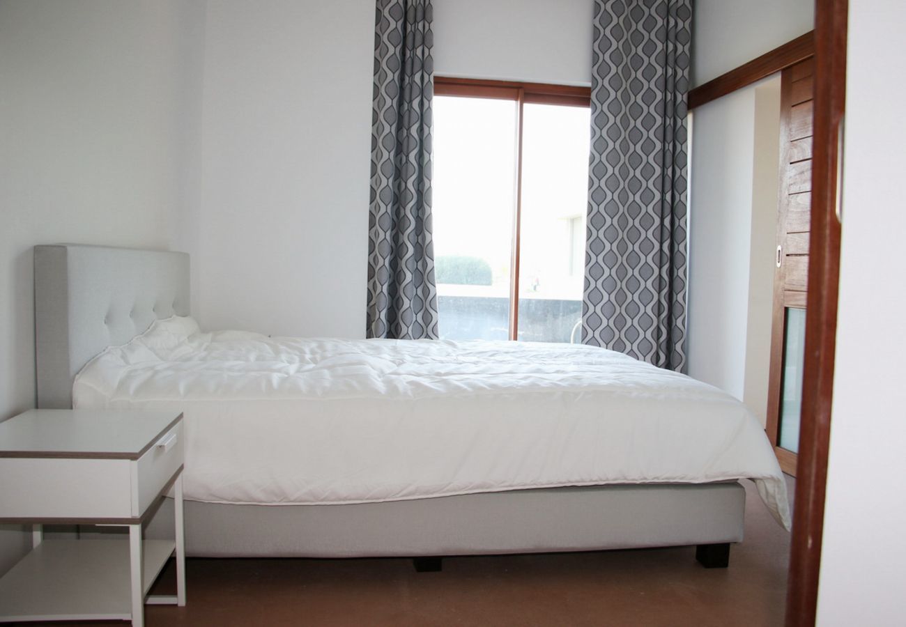 View of the bedroom with double bed 