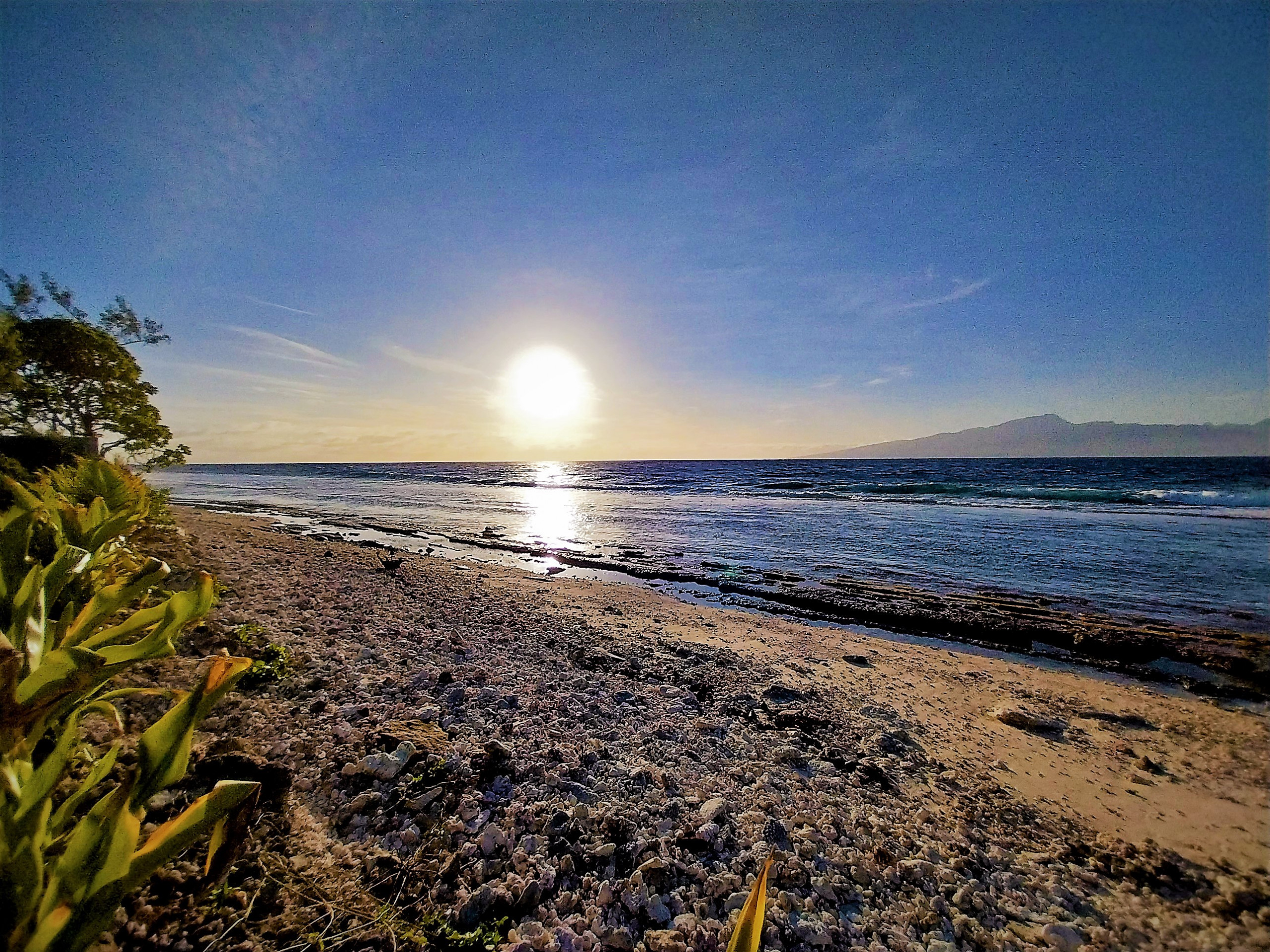 La vista della spiaggia di Temae